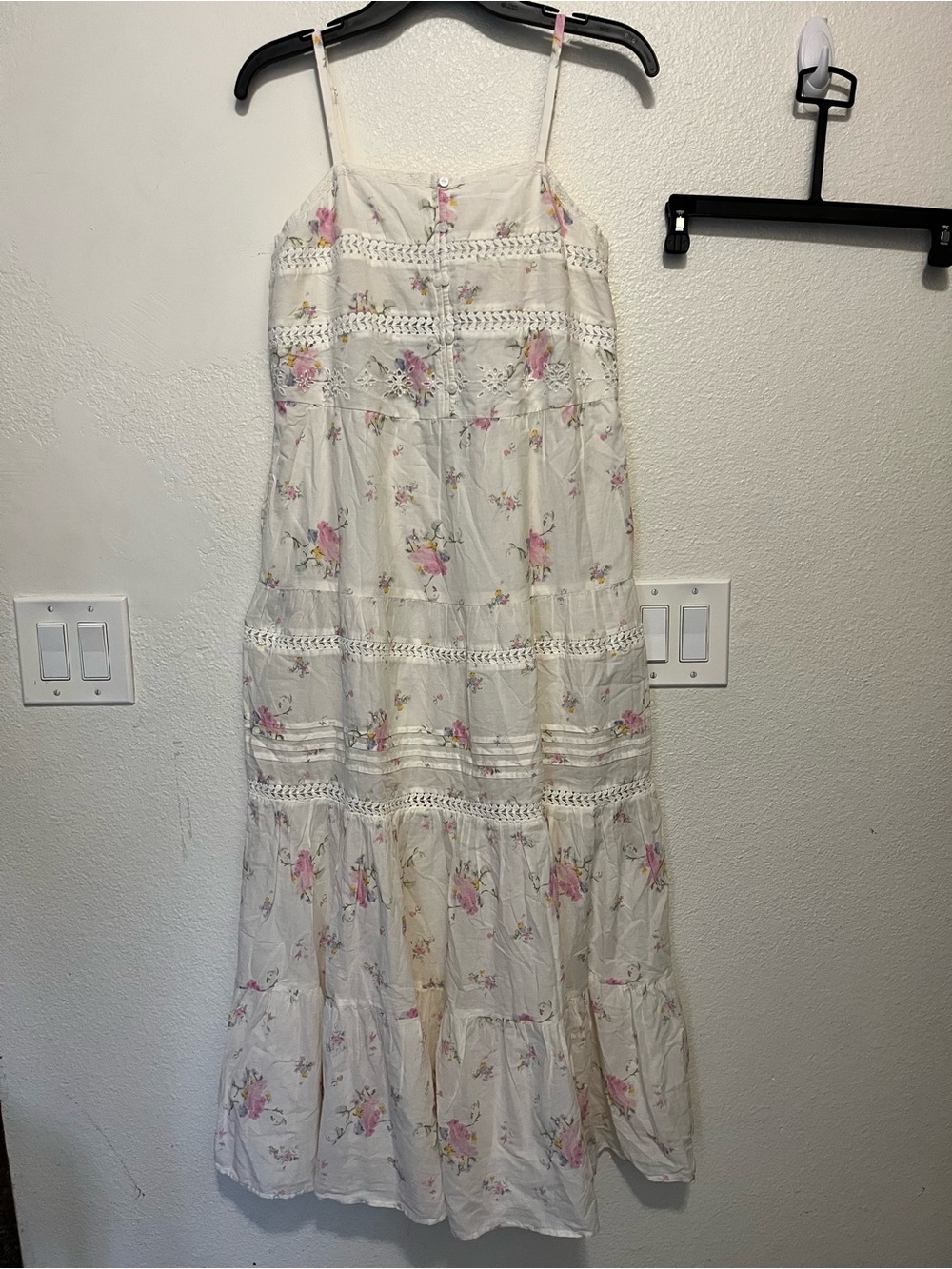 Universal Thread Cream Maxi Dress with Pink Floral Print